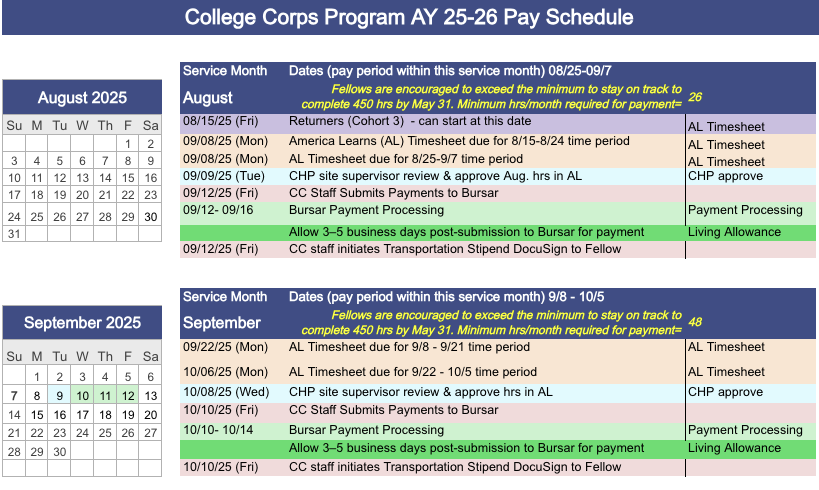 AY 25-26 Pay calendar - Aug-Sept