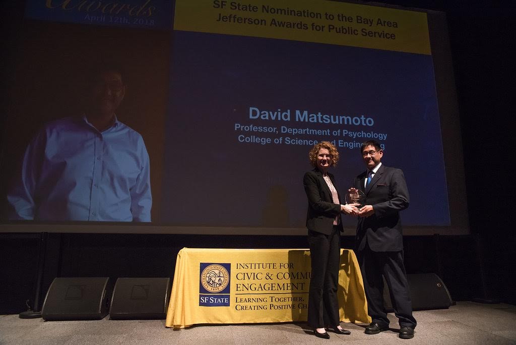 David Matsumoto receiving award