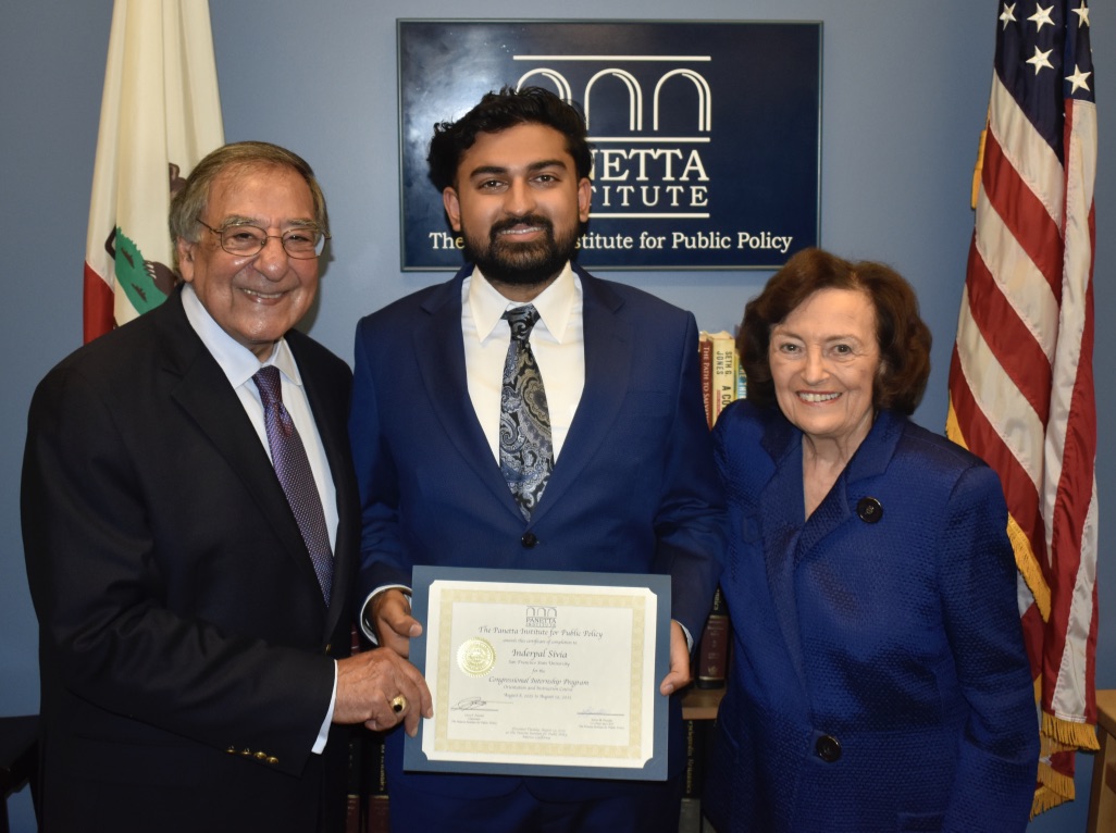 Photo of 2025 Panetta Intern, Inderpal Singh Sivia, with Jimmy Panetta.