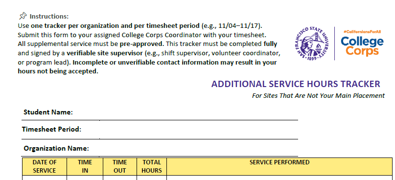 Additional Hours Tracker Screenshot