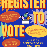 National Voter Registration Day tabling event flyer