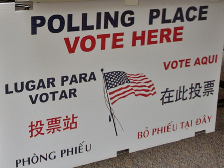 Polling Place Vote Here poster