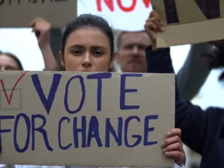 Vote for Change sign