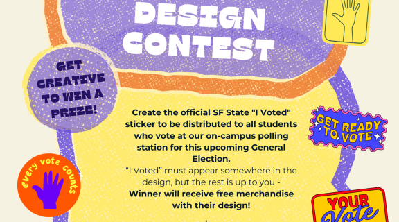 "I Voted" GV Sticker Design Contest flyer